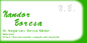 nandor borcsa business card