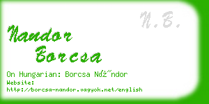 nandor borcsa business card